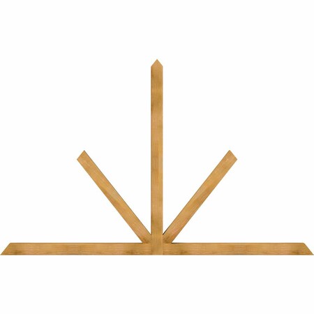 Ekena Millwork Saratoga Rough Sawn Timber Gable Bracket, Western Red Cedar, 108"W x 68"H x 4"D x 4"F, 15/12 Pitch GBW108X68X0404SAR00RWR